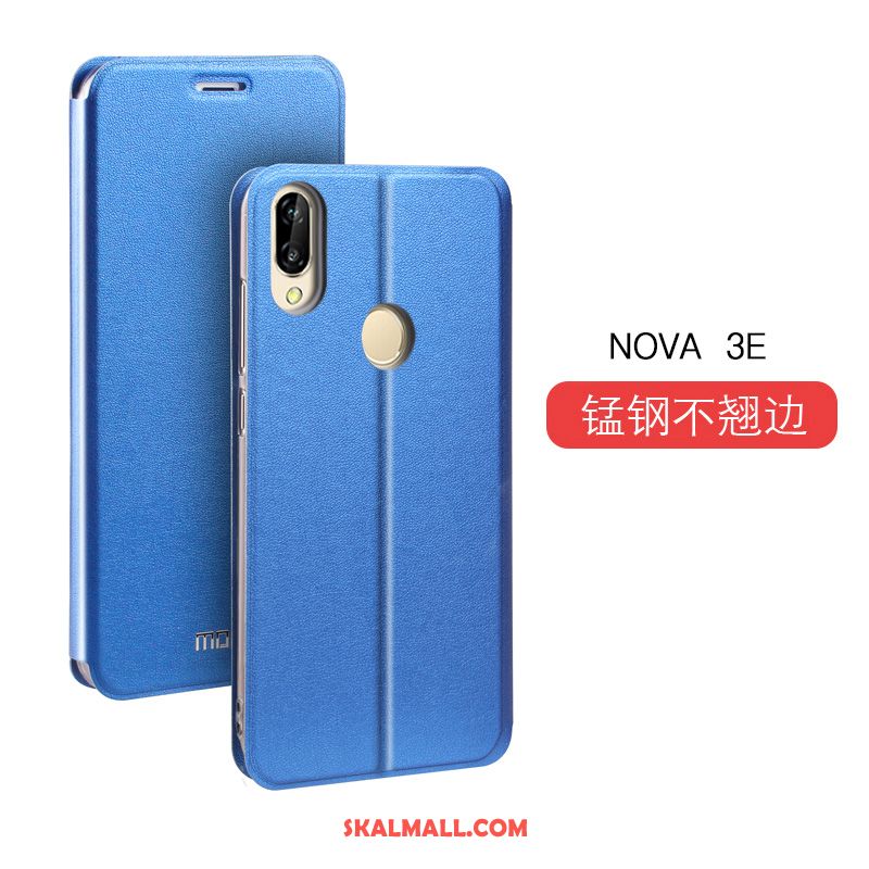 Huawei Nova 3e Skal Clamshell Silikon Trend Blå Tunn Fodral Billigt