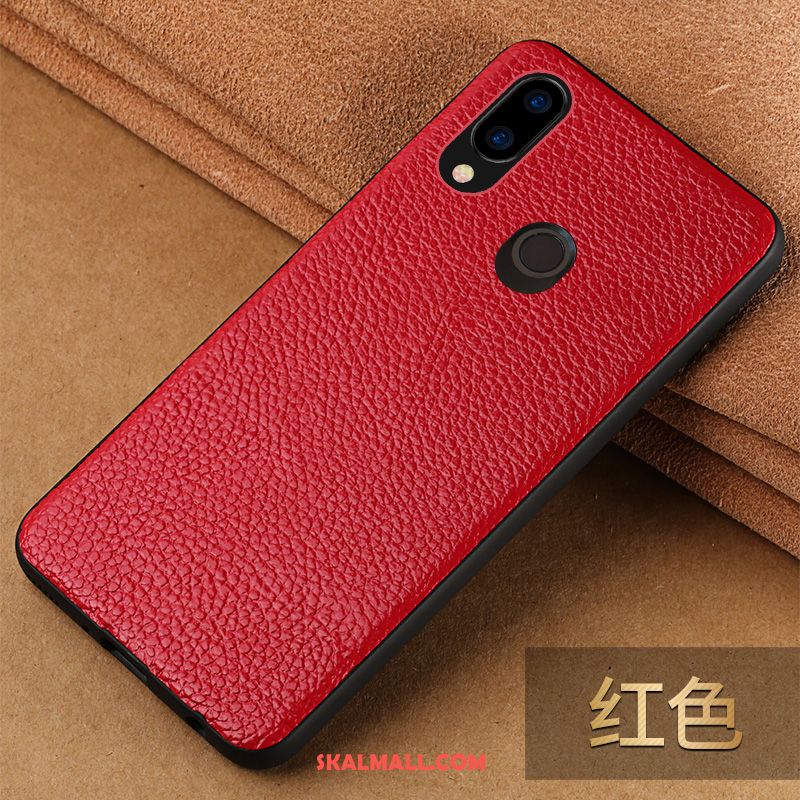 Huawei Nova 3e Skal Mobil Telefon Skydd Äkta Läder Läderfodral Röd Köpa