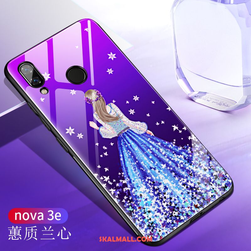 Huawei Nova 3e Skal Spegel Silikon Mode Purpur Lysande Billigt