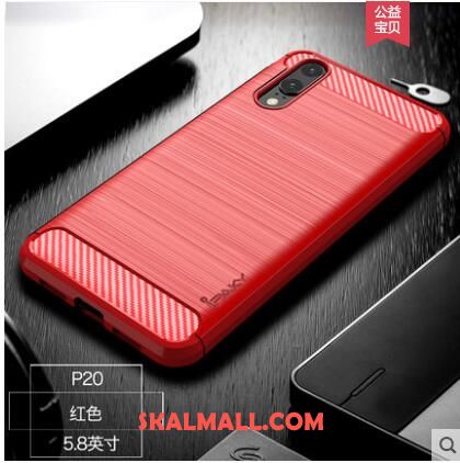 Huawei P20 Skal Röd Strålande Mjuk Mobil Telefon Rabatt