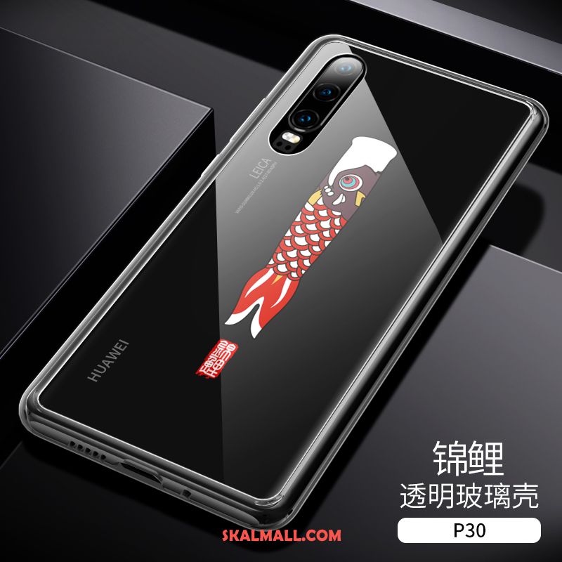 Huawei P30 Skal All Inclusive Fallskydd Glas Kinesisk Stil Mobil Telefon Rea