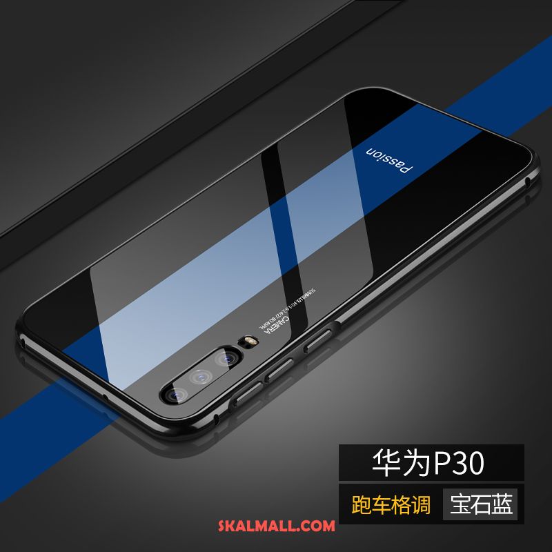 Huawei P30 Skal Trend Metall Frame Blå Kreativa På Rea