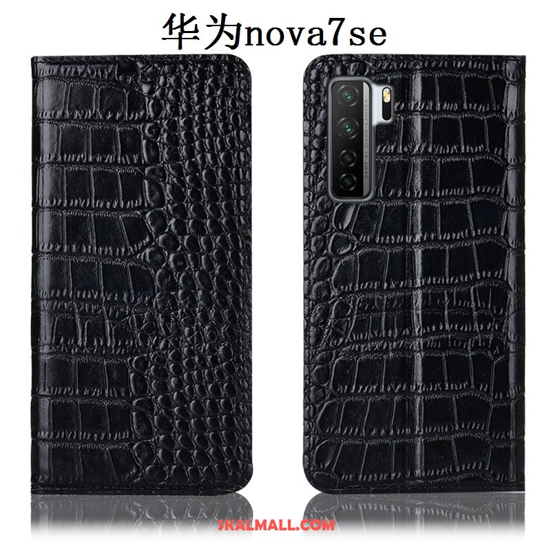 Huawei P40 Lite 5g Skal Läderfodral Täcka Krokodilmönster Svart Fallskydd Online