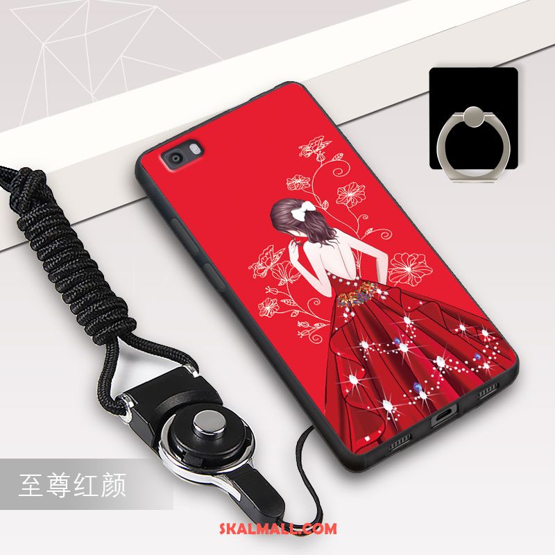 Huawei P8 Lite Skal Röd Mobil Telefon Mjuk Trend Ungdom Billig