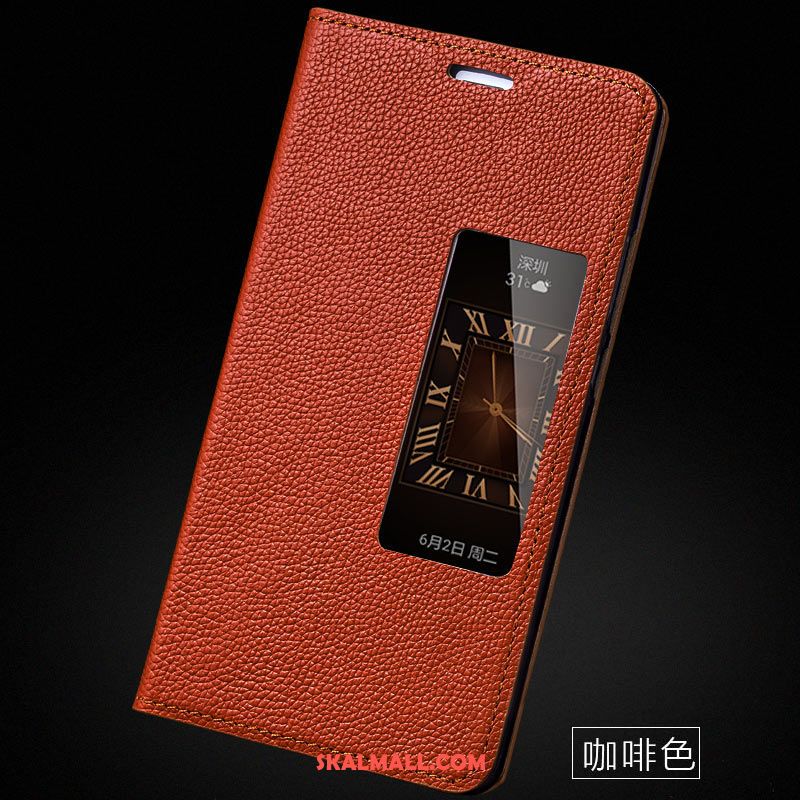 Huawei P9 Plus Skal Skärmskydd Film Liten Öppna Fönstret Läder Clamshell Fodral Online
