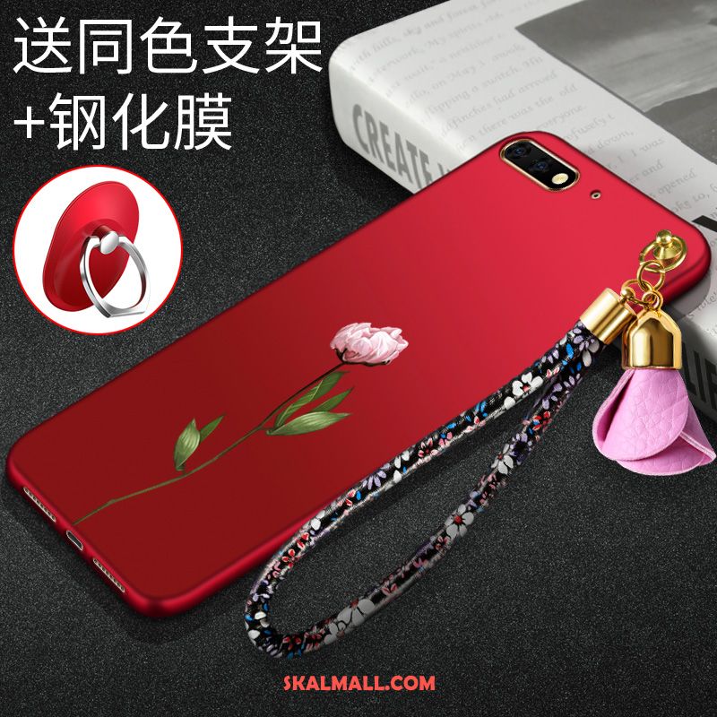 Huawei Y6 2018 Skal Härdning Skydd Vit Blommor Mjuk Till Salu