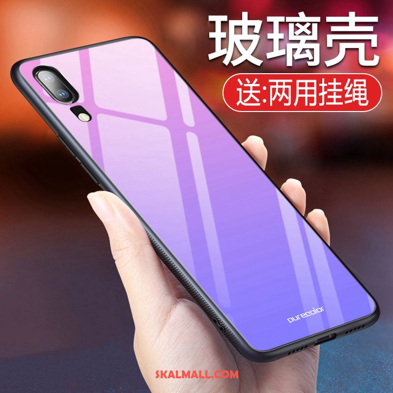 Huawei Y6 2019 Skal Skydd Fallskydd Härdat Glas Gradient Färg Silikon Rea