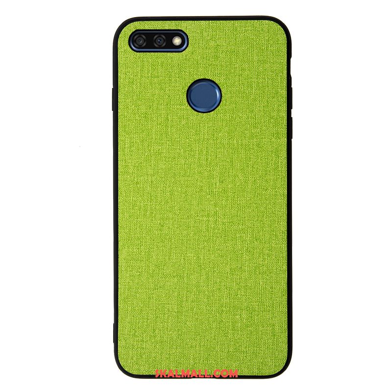 Huawei Y7 2018 Skal All Inclusive Grön Mjuk Mobil Telefon Textil Billigt