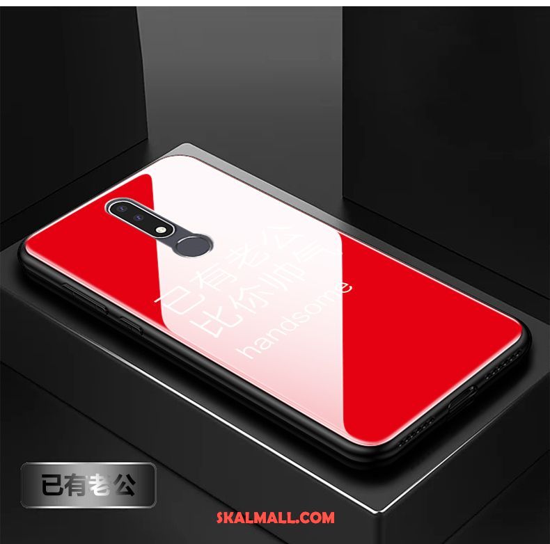 Nokia 3.1 Plus Skal Röd Net Red Glas Kreativa Par Fodral Till Salu