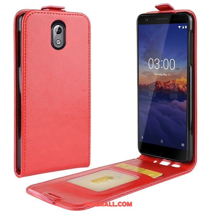 Nokia 3.1 Skal Täcka Läderfodral Röd Mobil Telefon Skydd Till Salu