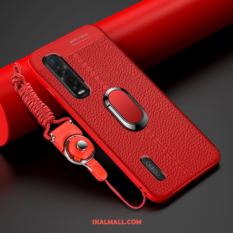 Oppo Find X2 Pro Skal Silikon Fallskydd Röd Läderfodral Mobil Telefon Fodral Till Salu