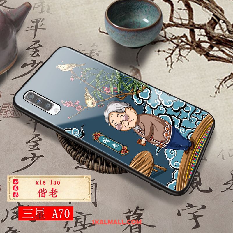 Samsung Galaxy A70 Skal Personlighet Silikon Stjärna Mode Blå Rea