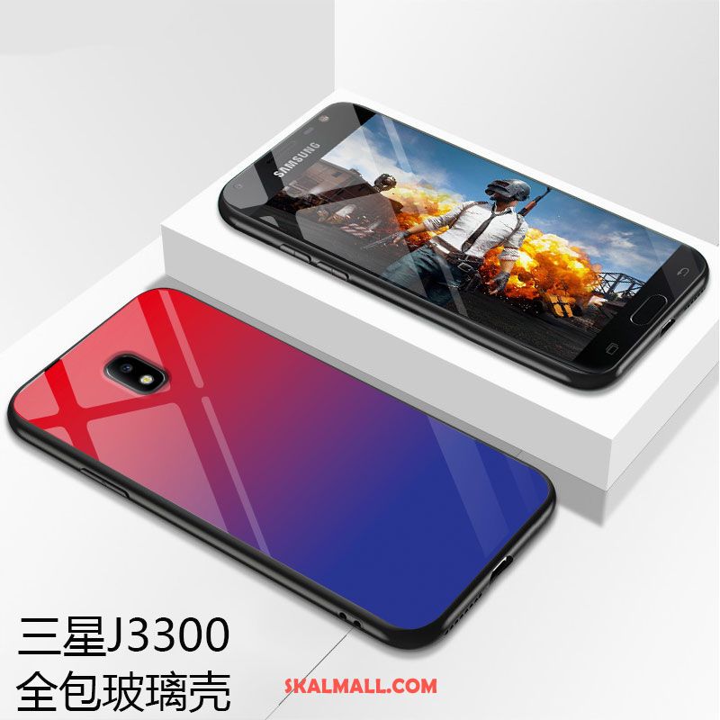 Samsung Galaxy J3 2017 Skal Fallskydd Blå Gradient Trend Röd Rea