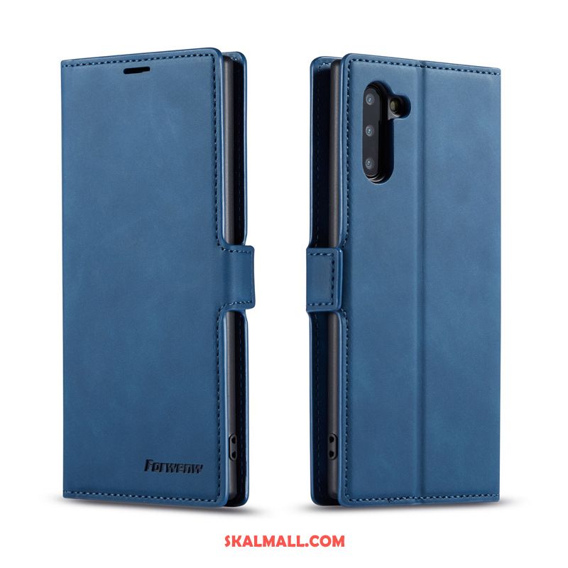 Samsung Galaxy Note 10 Skal Kort Blå Läderfodral Täcka Stjärna Fodral Köpa