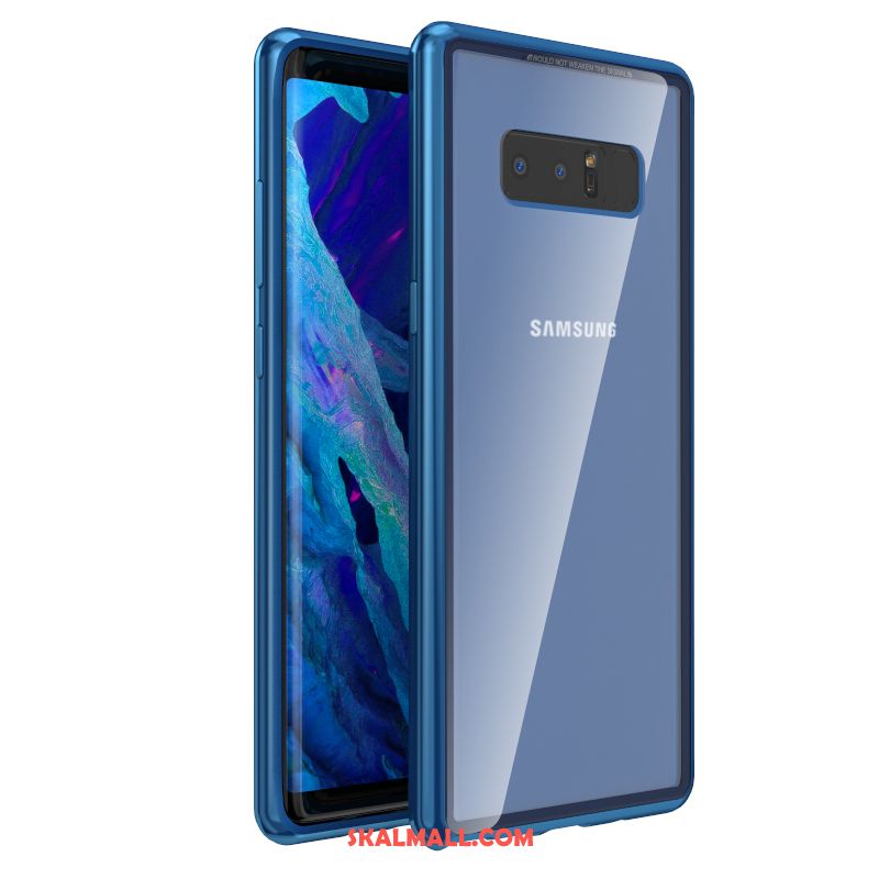 Samsung Galaxy Note 8 Skal Blå Trend Varumärke Skydd Metall All Inclusive Fodral Billigt