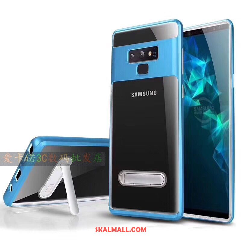 Samsung Galaxy Note 9 Skal Support Silikon Skydd Blå Frame På Nätet