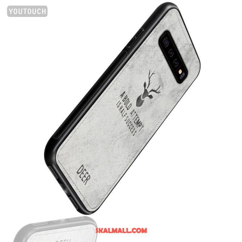 Samsung Galaxy S10+ Skal Fallskydd Grå Målarduk Stjärna Mobil Telefon Billigt