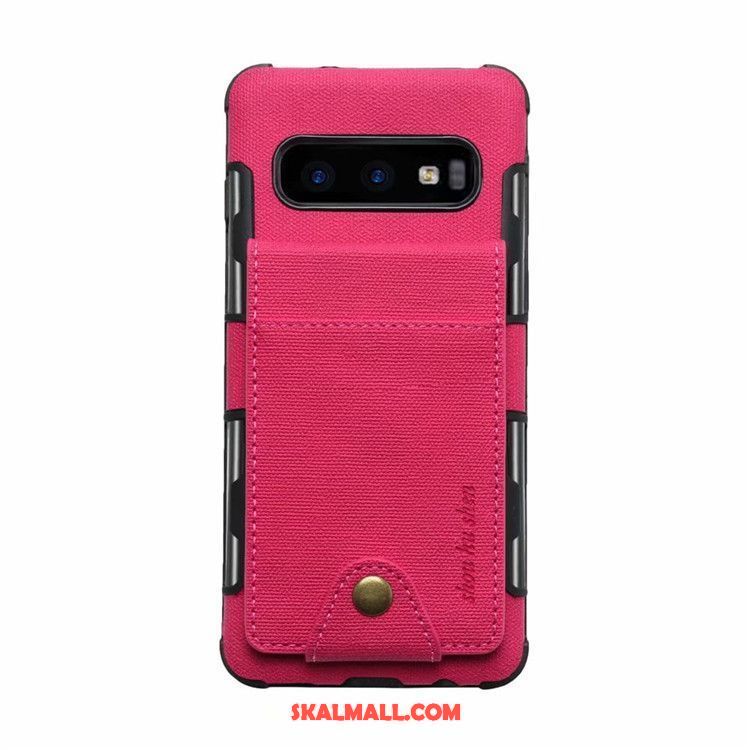 Samsung Galaxy S10e Skal Röd Läderfodral Kort Kreativa Mobil Telefon Till Salu