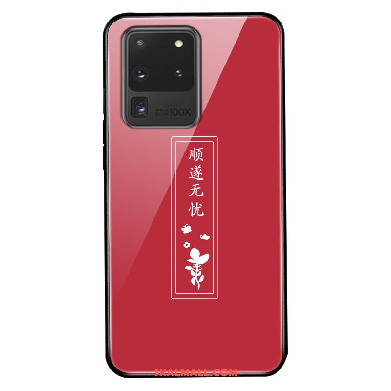 Samsung Galaxy S20 Ultra Skal Mobil Telefon Skydd Röd Glas Silikon Fodral Online