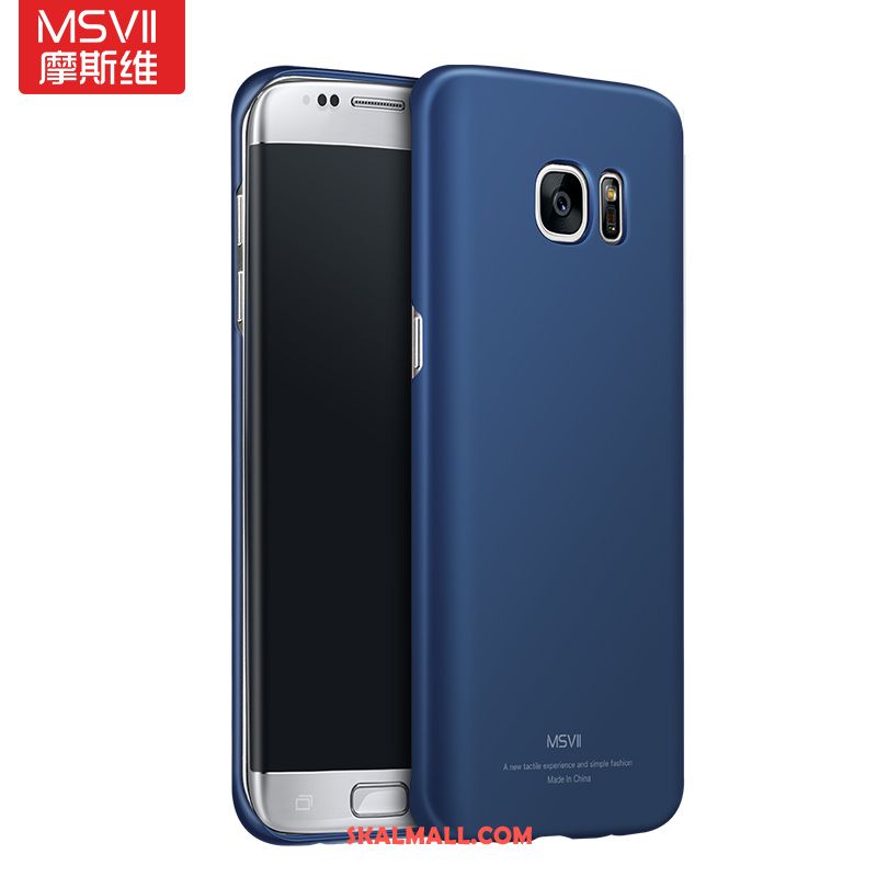 Samsung Galaxy S7 Edge Skal Mobil Telefon Nubuck Stjärna Blå Skydd Rea