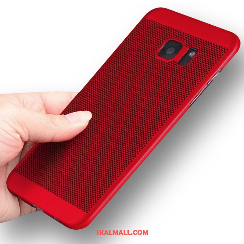 Samsung Galaxy S7 Edge Skal Strålande Röd Andningsbar Mesh Mobil Telefon Online