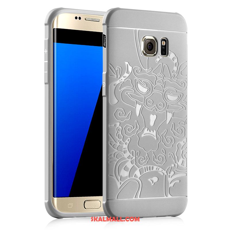 Samsung Galaxy S7 Skal Mobil Telefon Grå Silikon Stjärna Skydd Billig