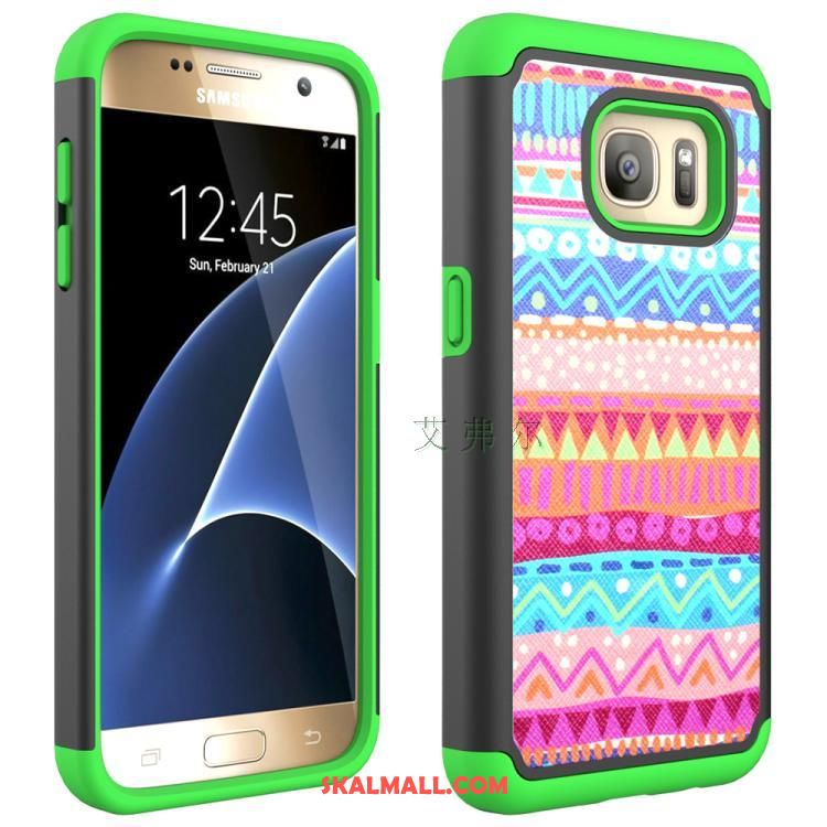 Samsung Galaxy S7 Skal Silikon Skydd Grön Stjärna Mobil Telefon Fodral Online