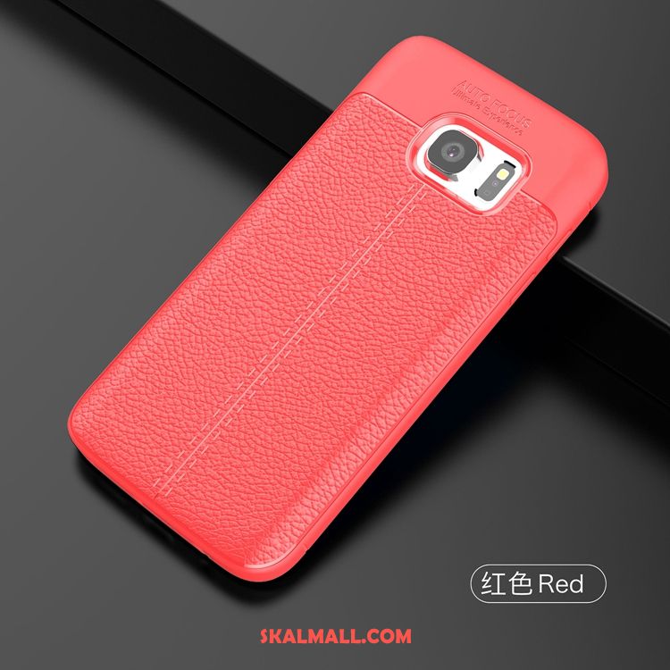 Samsung Galaxy S7 Skal Skydd Trend Nubuck Mobil Telefon Röd Fodral Billigt