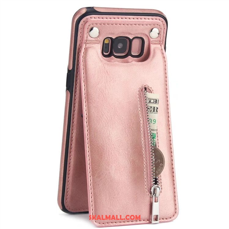 Samsung Galaxy S8+ Skal Fallskydd Läderfodral Kort Väska Stjärna Rosa Guld Fodral Online