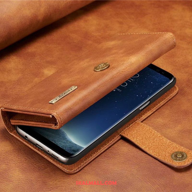 Samsung Galaxy S8+ Skal Täcka Faldigt Läderfodral Fallskydd Mobil Telefon Billig