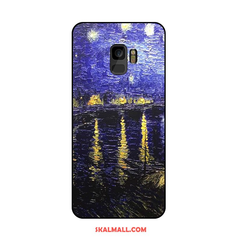 Samsung Galaxy S9 Skal Blå Oljemålning Mobil Telefon Hög Hängsmycken Rabatt