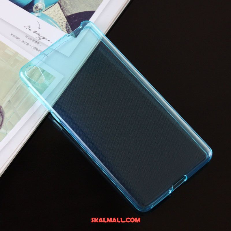 Sony Xperia E5 Skal Mjuk Skydd Glidskydds Blå Transparent Billigt