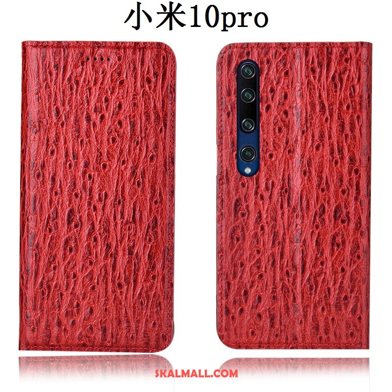 Xiaomi Mi 10 Pro Skal Mobil Telefon Röd Liten Läderfodral Mönster Fodral Billig