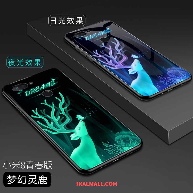 Xiaomi Mi 8 Lite Skal Transparent Personlighet Hård Glas Liten Billigt