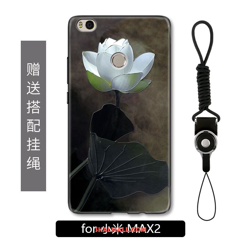 Xiaomi Mi Max 2 Skal Lättnad Kinesisk Stil Hängsmycken Vit Blommor Fodral Till Salu