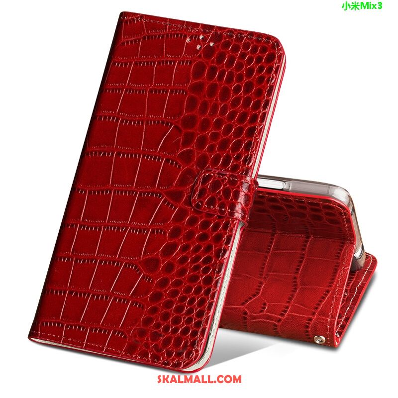 Xiaomi Mi Mix 3 Skal Röd Magnetisk Spänne Liten Skydd Krokodilmönster Köpa