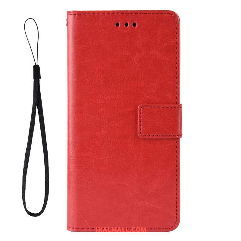 Xiaomi Mi Note 10 Lite Skal Solid Färg Mobil Telefon Röd Liten Läderfodral Rea