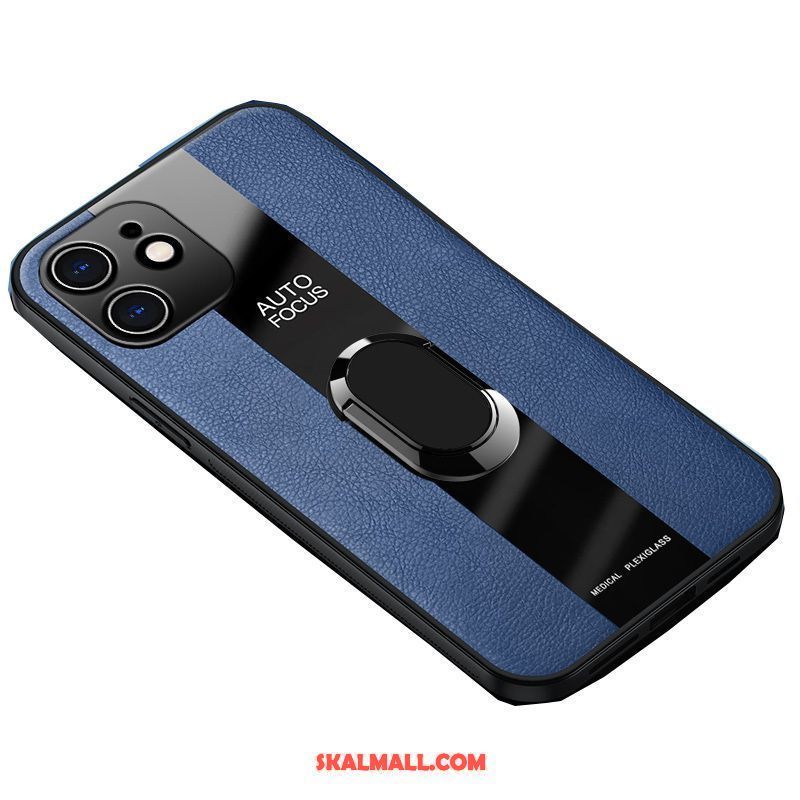 iPhone 12 Skal Fallskydd Läderfodral Mobil Telefon Ny Mörkblå Billigt