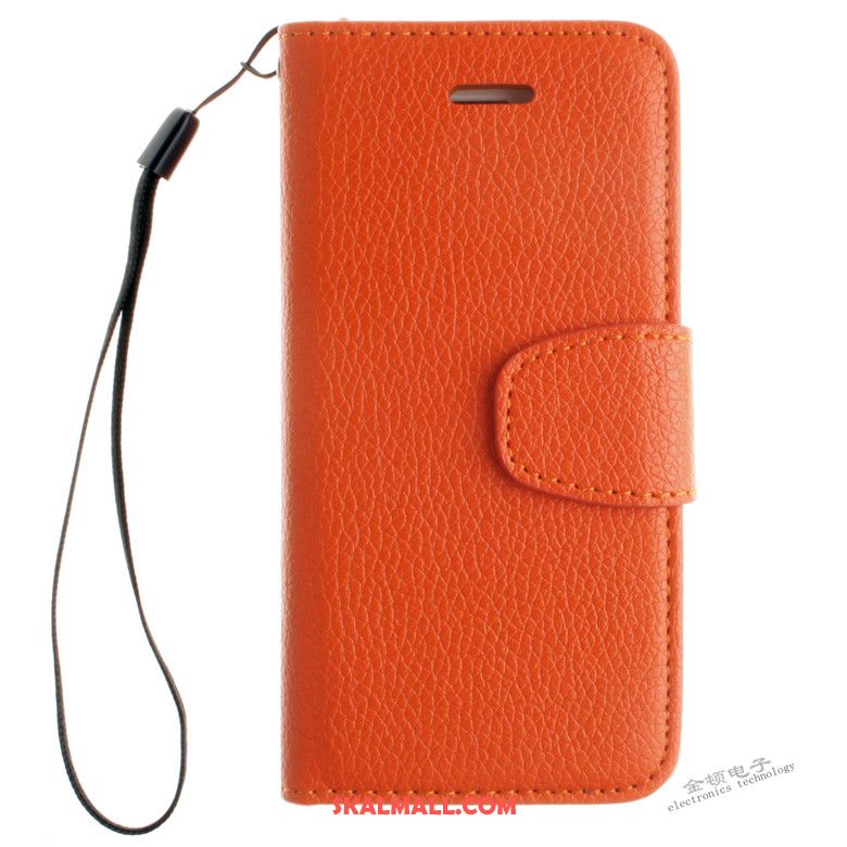 iPhone 5 / 5s Skal Läderfodral Täcka Fallskydd Mobil Telefon Orange Fodral Billigt