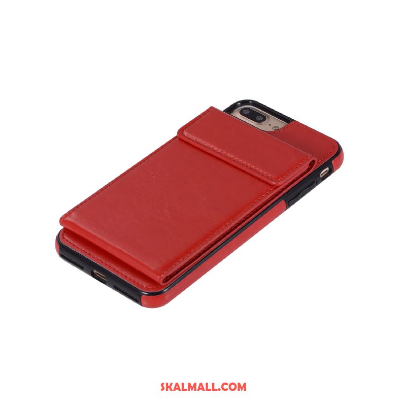 iPhone 8 Plus Skal Läderfodral Fallskydd Kort Mobil Telefon Kort Väska Billigt