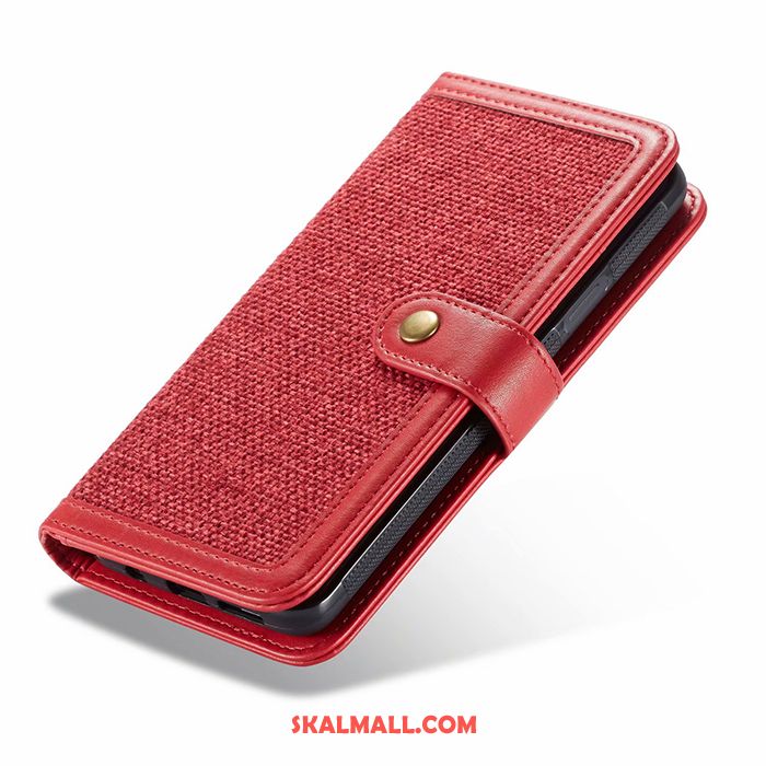 iPhone Xr Skal Röd Plånbok Mobil Telefon Läderfodral Kort Väska Till Salu