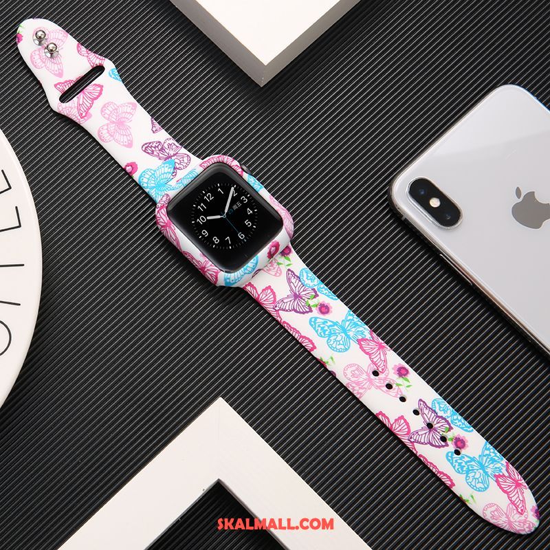 Apple Watch Series 2 Skal Leopard Skydd Trend Varumärke Silikon Tryck Till Salu