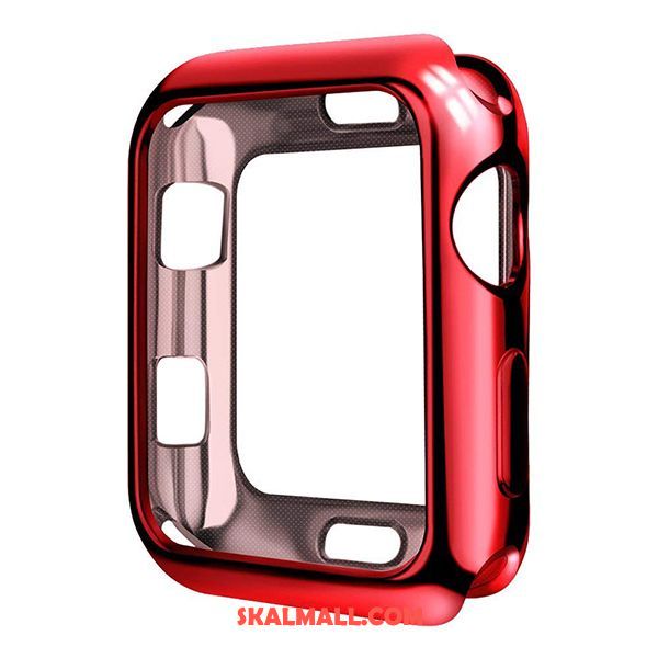 Apple Watch Series 5 Skal Slim Transparent Plating Röd Mjuk Rea