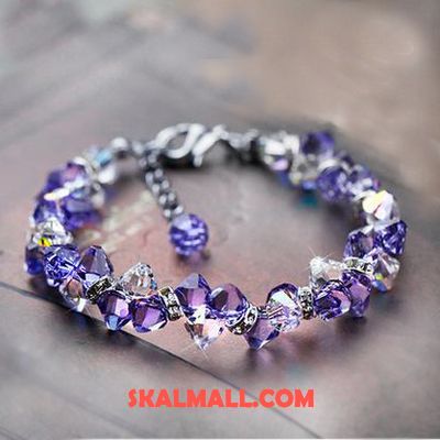 Armband Dam Enkel Ren Kyla Purpur Kristall Billig