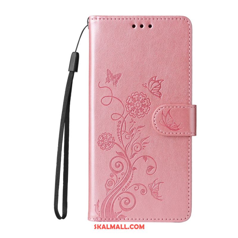 Fodral För Xiaomi 14t Blommor Med Rem