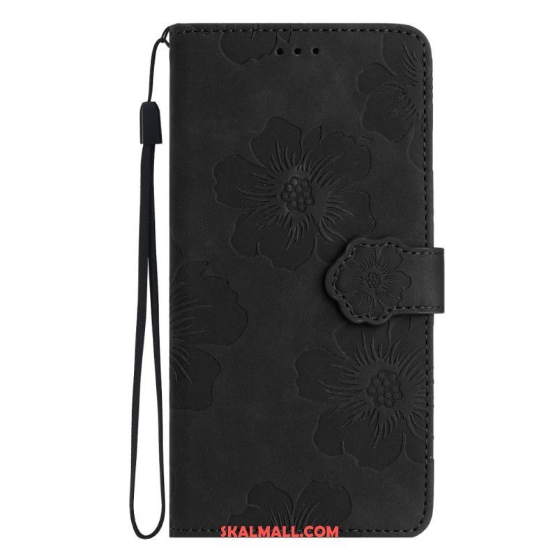 Fodral För iPhone 16 Blommönster Med Rem