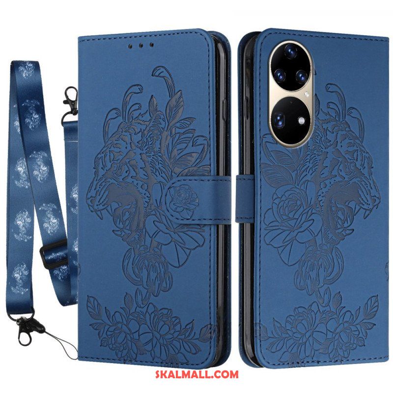 Fodral Huawei P50 Pro Med Kedjar Barock Strappy Tiger