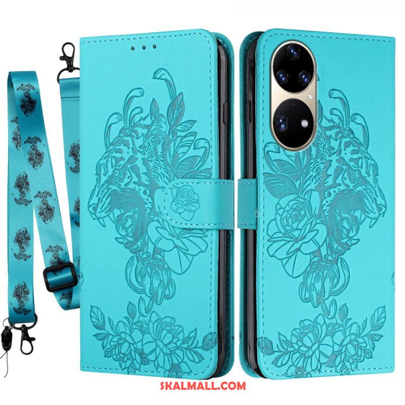 Fodral Huawei P50 Pro Med Kedjar Barock Strappy Tiger