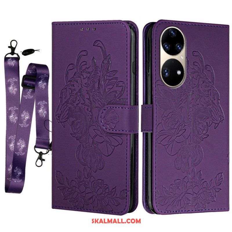 Fodral Huawei P50 Pro Med Kedjar Barock Strappy Tiger