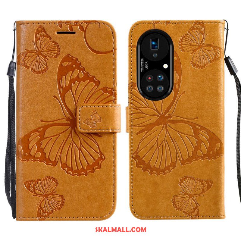Fodral Huawei P50 Pro Med Kedjar Jättebandfjärilar